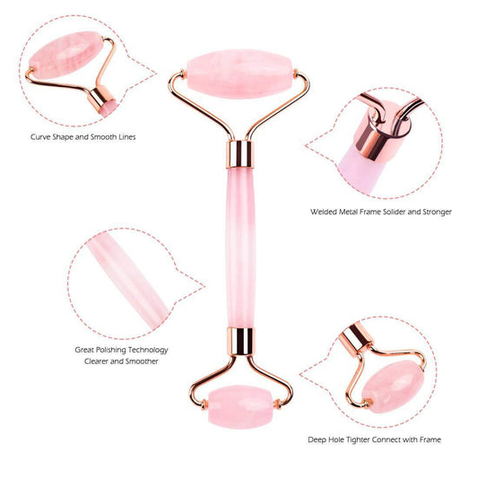 Quarzelle Rose Quartz Roller & Gua Sha Set
