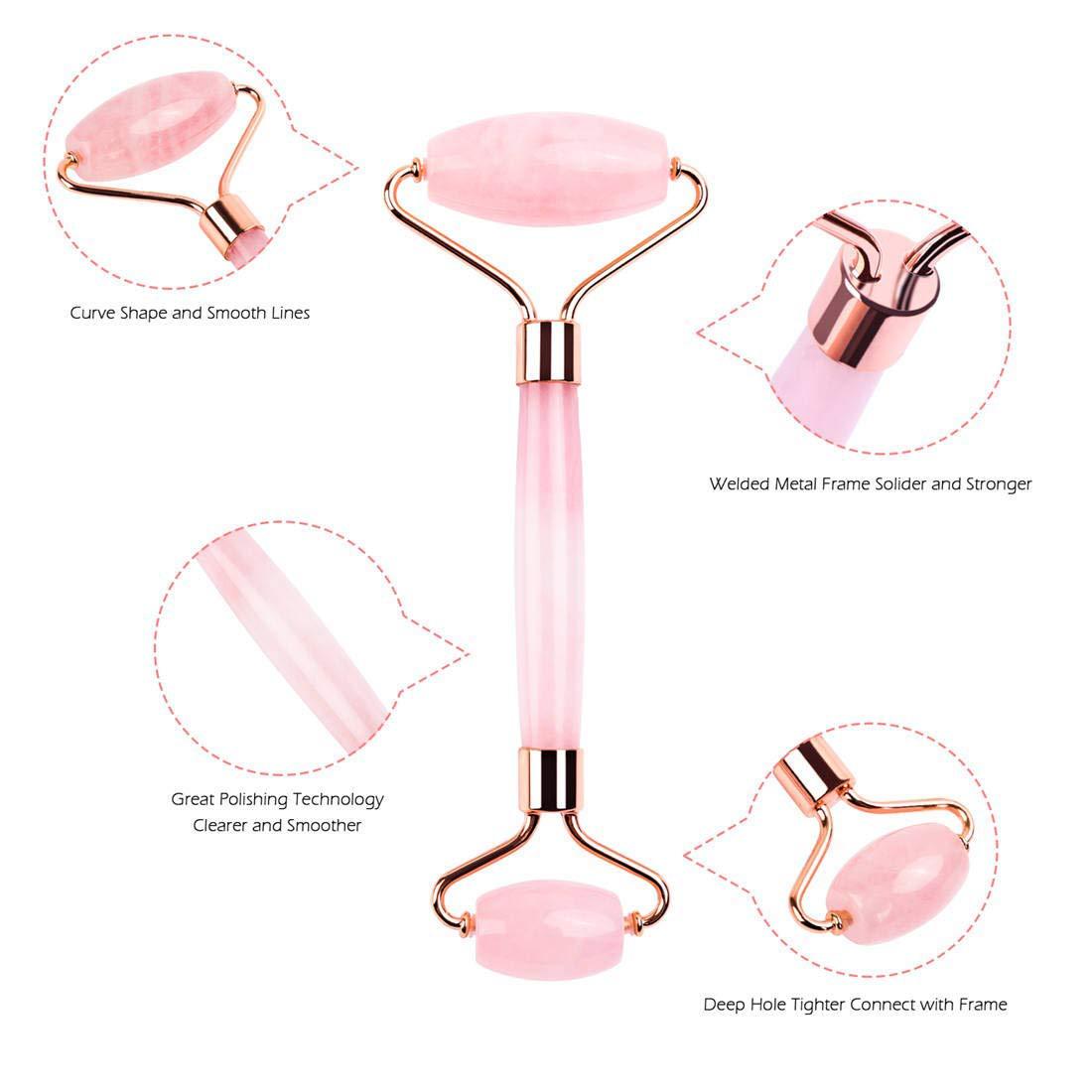 Quarzelle Rose Quartz Roller & Gua Sha Set